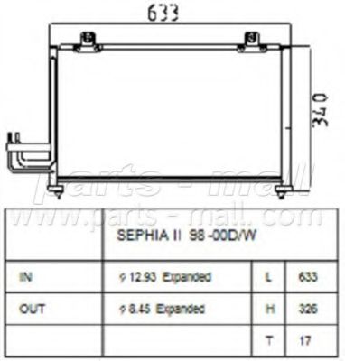 Конденсатор, кондиционер PARTS-MALL PXNCB-025