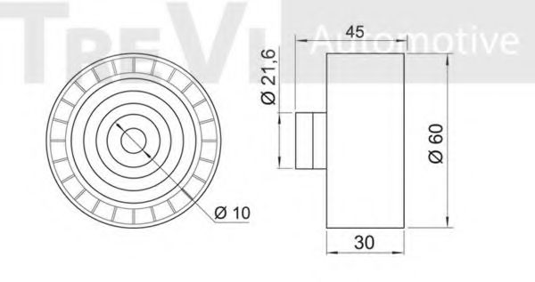 Паразитный / ведущий ролик, поликлиновой ремень TREVI AUTOMOTIVE TA2015