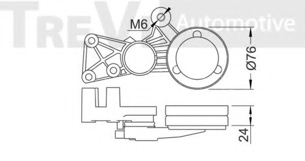 Натяжная планка, поликлиновой ремень TREVI AUTOMOTIVE T1377
