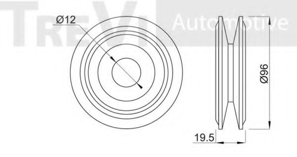 Паразитный / ведущий ролик, поликлиновой ремень TREVI AUTOMOTIVE T1712