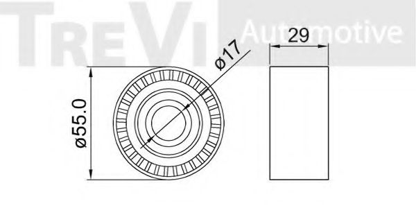 Паразитный / ведущий ролик, поликлиновой ремень TREVI AUTOMOTIVE T3029