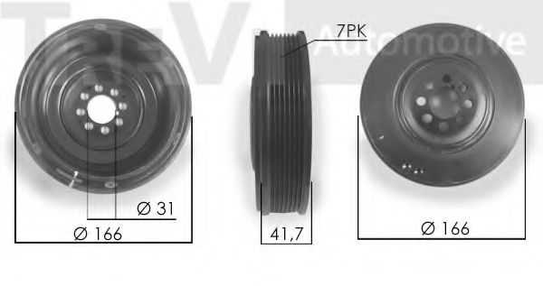 Ременный шкив, коленчатый вал TREVI AUTOMOTIVE PC1234