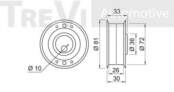Натяжной ролик, ремень ГРМ ROULUNDS RUBBER BT1002