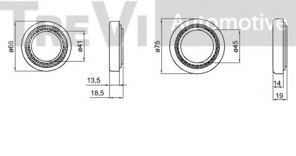 Комплект подшипника ступицы колеса TREVI AUTOMOTIVE 20241