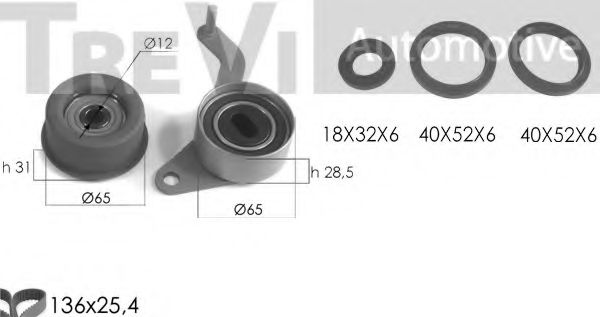 Комплект ремня ГРМ TREVI AUTOMOTIVE KD1076S