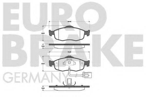 Комплект тормозных колодок, дисковый тормоз EUROBRAKE 5502222519