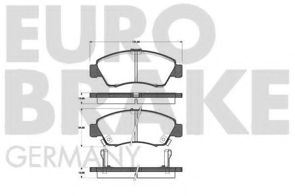 Комплект тормозных колодок, дисковый тормоз EUROBRAKE 5502222625