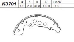 Комплект тормозных колодок ASIMCO K3701