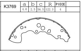 Комплект тормозных колодок ASIMCO K3769