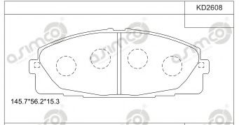 Комплект тормозных колодок, дисковый тормоз ASIMCO KD2608