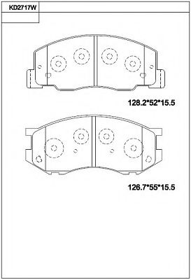 Комплект тормозных колодок, дисковый тормоз ASIMCO KD2717W