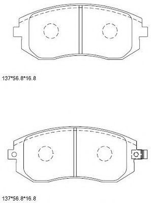 Комплект тормозных колодок, дисковый тормоз ASIMCO KD3704