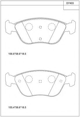 Комплект тормозных колодок, дисковый тормоз ASIMCO KD7403