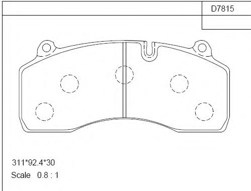 Комплект тормозных колодок, дисковый тормоз ASIMCO KD7815
