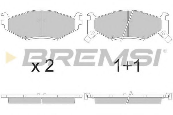 Комплект тормозных колодок, дисковый тормоз BREMSI BP2629