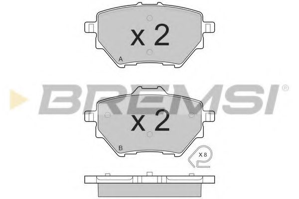 Комплект тормозных колодок, дисковый тормоз BREMSI BP3561