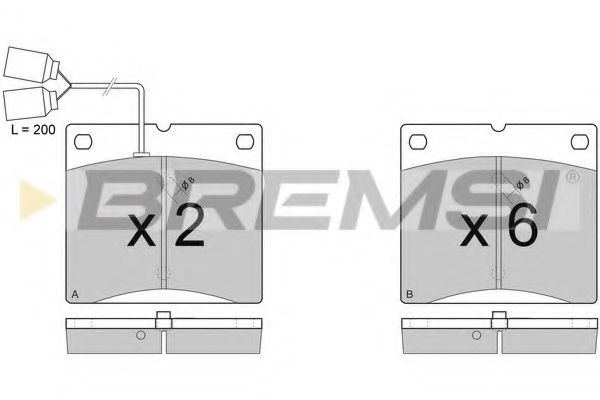 Комплект тормозных колодок, дисковый тормоз BREMSI 29066