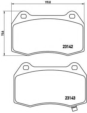 Комплект тормозных колодок, дисковый тормоз BREMBO P 56 047