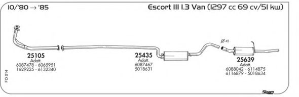 Система выпуска ОГ AKS DASIS SGFO014