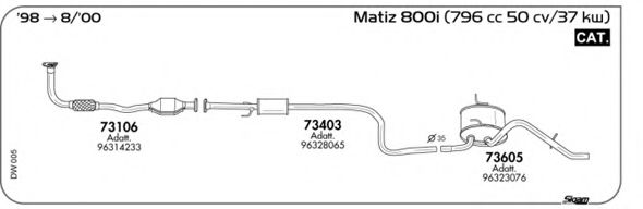 Система выпуска ОГ AKS DASIS SGDW005