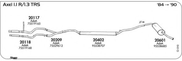 Система выпуска ОГ AKS DASIS SGCI010