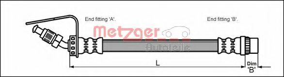 Тормозной шланг METZGER 4114761