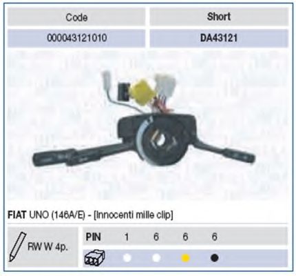 Выключатель на колонке рулевого управления MAGNETI MARELLI 43121