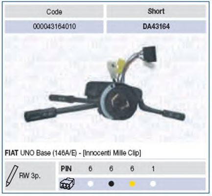 Выключатель на колонке рулевого управления MAGNETI MARELLI 000043164010
