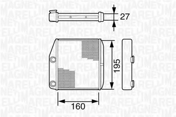 Теплообменник, отопление салона MAGNETI MARELLI 350218227000