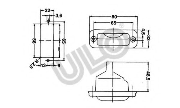 Фонарь освещения номерного знака ULO 366101