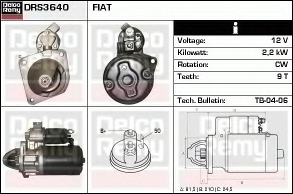 Стартер DELCO REMY DRS3640