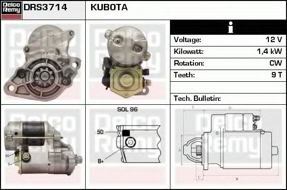 Стартер DELCO REMY DRS3714