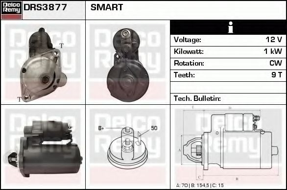 Стартер DELCO REMY DRS3877