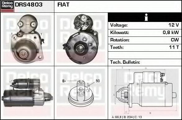 Стартер DELCO REMY DRS4803