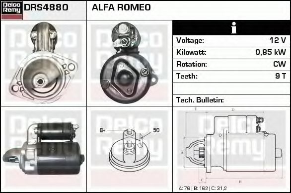 Стартер DELCO REMY DRS4880