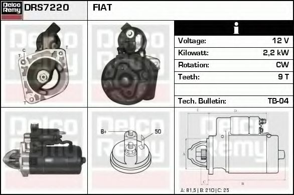 Стартер DELCO REMY DRS7220