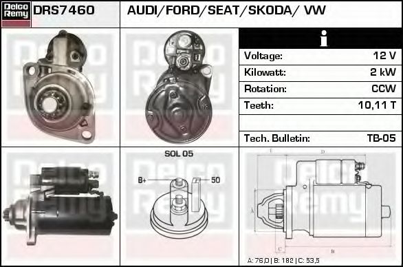 Стартер DELCO REMY DRS7460