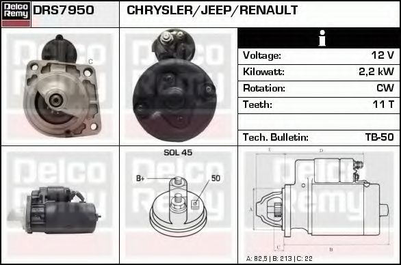 Стартер DELCO REMY DRS7950