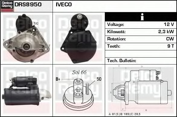 Стартер DELCO REMY DRS8950