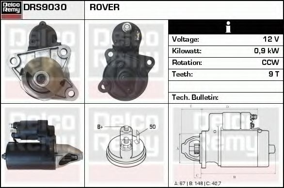 Стартер DELCO REMY DRS9030