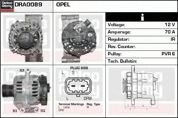 Генератор DELCO REMY DRA0089