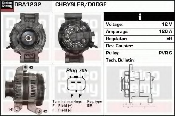 Генератор DELCO REMY DRA1232