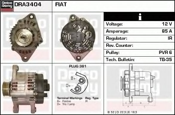 Генератор DELCO REMY DRA3404