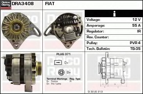 Генератор DELCO REMY DRA3408