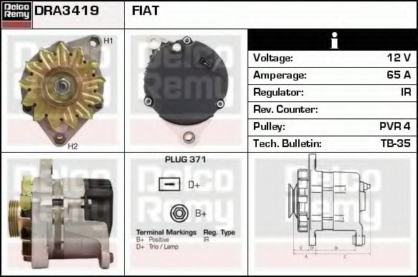 Генератор DELCO REMY DRA3419