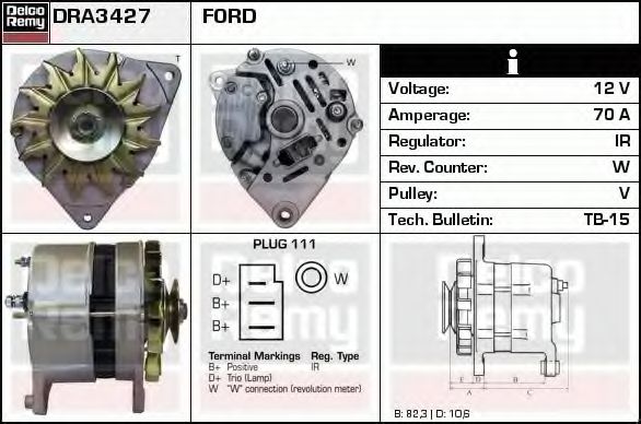 Генератор DELCO REMY DRA3427