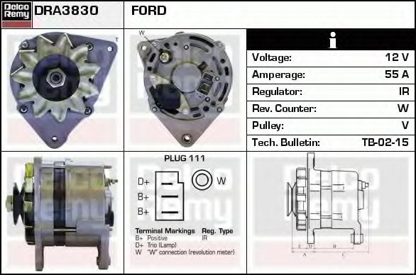 Генератор DELCO REMY DRA3830