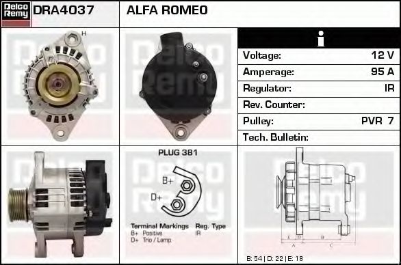 Генератор DELCO REMY DRA4037