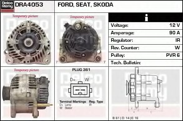 Генератор DELCO REMY DRA4053