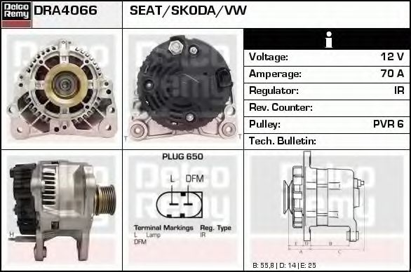 Генератор DELCO REMY DRA4066